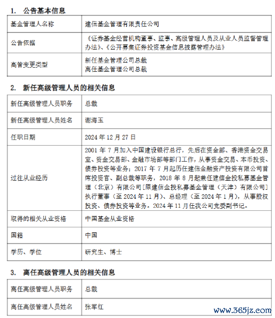 2025年手机炒股软件 九千亿基金公司“换帅”：张军红另有职责安排离任 新任谢海玉为总裁