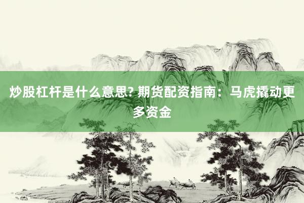 炒股杠杆是什么意思? 期货配资指南：马虎撬动更多资金
