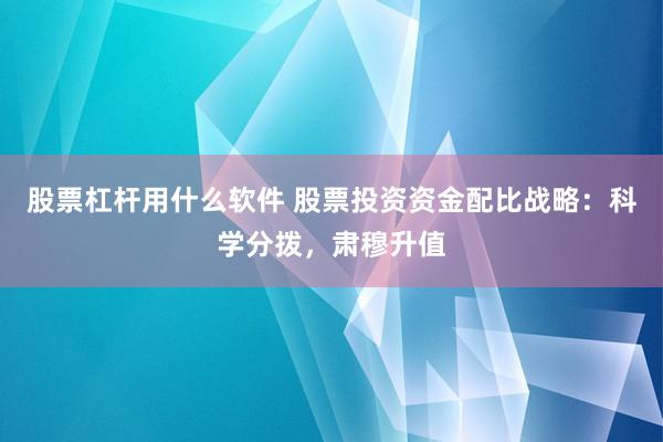 股票杠杆用什么软件 股票投资资金配比战略：科学分拨，肃穆升值