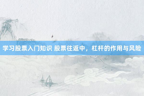 学习股票入门知识 股票往返中，杠杆的作用与风险