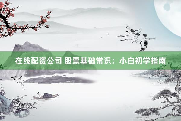 在线配资公司 股票基础常识：小白初学指南