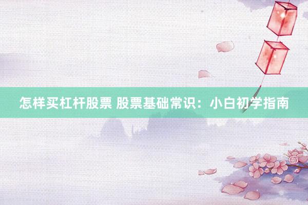 怎样买杠杆股票 股票基础常识：小白初学指南