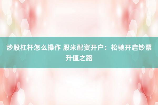 炒股杠杆怎么操作 股米配资开户：松驰开启钞票升值之路