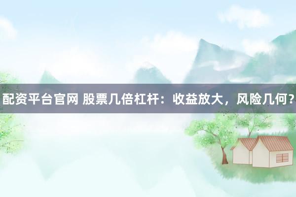 配资平台官网 股票几倍杠杆：收益放大，风险几何？
