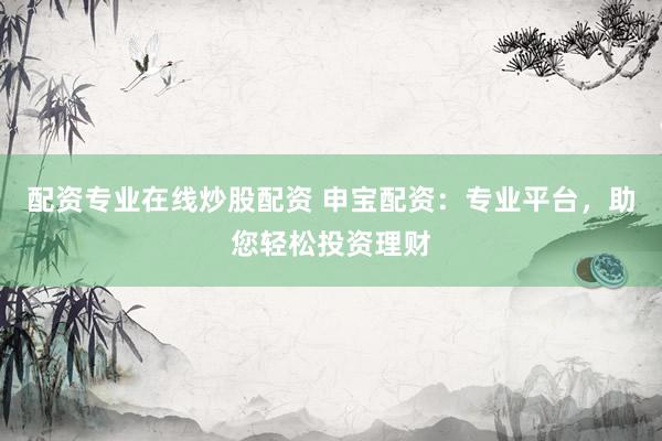 配资专业在线炒股配资 申宝配资：专业平台，助您轻松投资理财