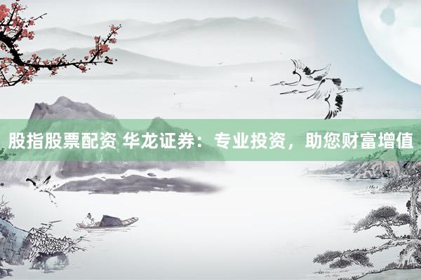 股指股票配资 华龙证券：专业投资，助您财富增值