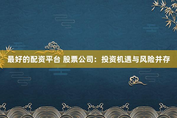 最好的配资平台 股票公司：投资机遇与风险并存