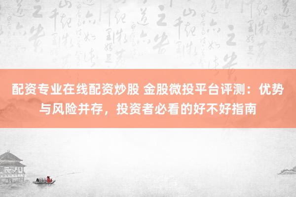 配资专业在线配资炒股 金股微投平台评测：优势与风险并存，投资者必看的好不好指南