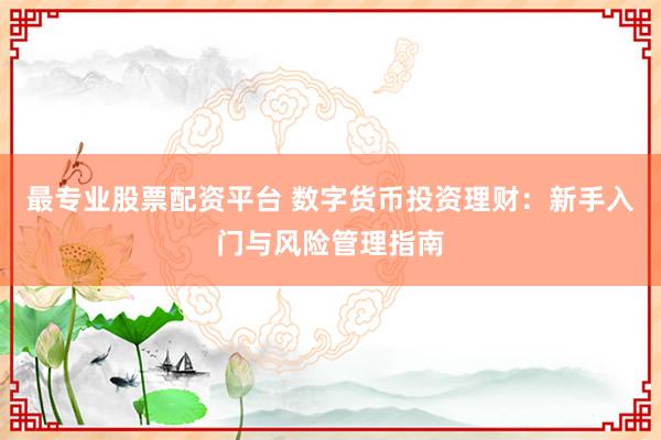 最专业股票配资平台 数字货币投资理财：新手入门与风险管理指南