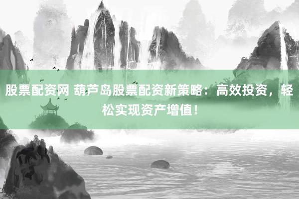 股票配资网 葫芦岛股票配资新策略：高效投资，轻松实现资产增值！