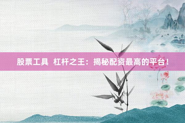 股票工具  杠杆之王：揭秘配资最高的平台！