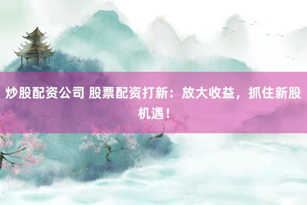 炒股配资公司 股票配资打新：放大收益，抓住新股机遇！