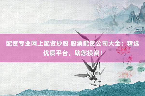 配资专业网上配资炒股 股票配资公司大全：精选优质平台，助您投资！