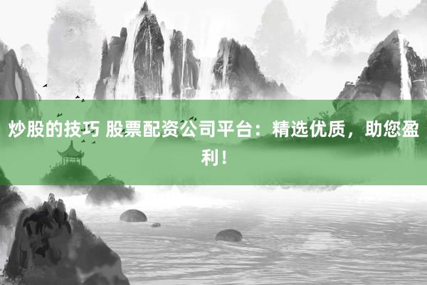 炒股的技巧 股票配资公司平台：精选优质，助您盈利！