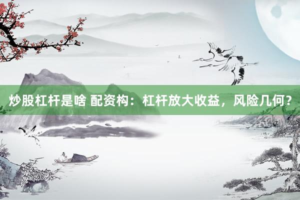 炒股杠杆是啥 配资构：杠杆放大收益，风险几何？