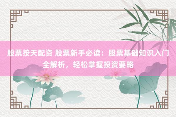 股票按天配资 股票新手必读：股票基础知识入门全解析，轻松掌握投资要略