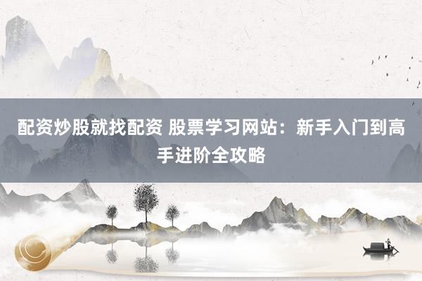 配资炒股就找配资 股票学习网站：新手入门到高手进阶全攻略