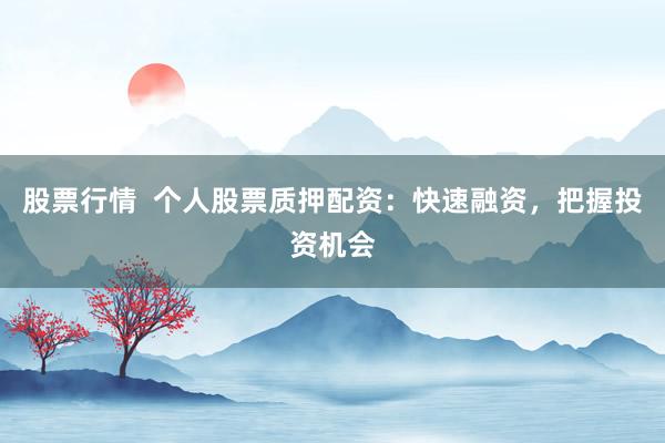 股票行情  个人股票质押配资：快速融资，把握投资机会