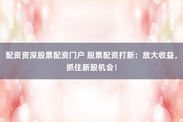配资资深股票配资门户 股票配资打新：放大收益，抓住新股机会！