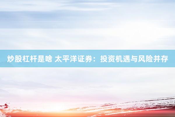 炒股杠杆是啥 太平洋证券：投资机遇与风险并存