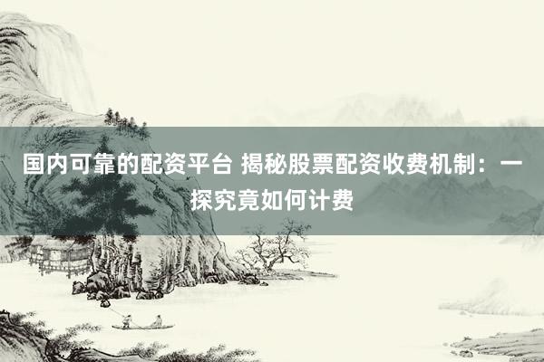 国内可靠的配资平台 揭秘股票配资收费机制：一探究竟如何计费