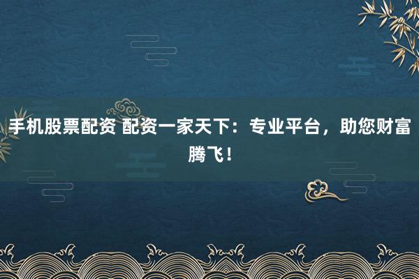 手机股票配资 配资一家天下：专业平台，助您财富腾飞！