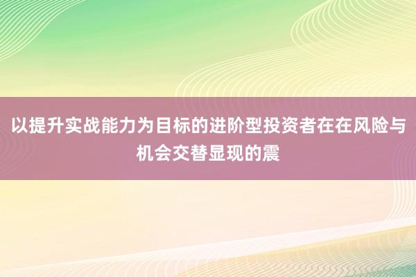以提升实战能力为目标的进阶型投资者在在风险与机会交替显现的震