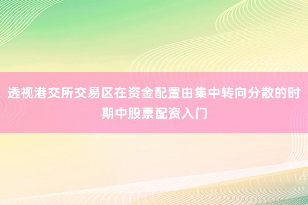 透视港交所交易区在资金配置由集中转向分散的时期中股票配资入门