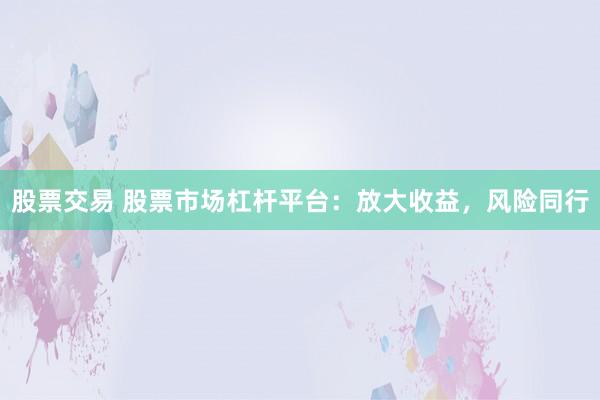 股票交易 股票市场杠杆平台：放大收益，风险同行