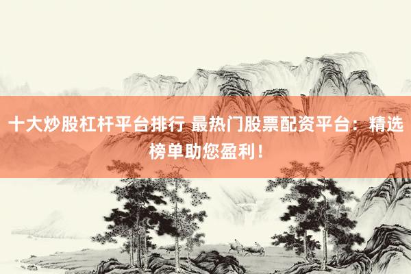 十大炒股杠杆平台排行 最热门股票配资平台：精选榜单助您盈利！