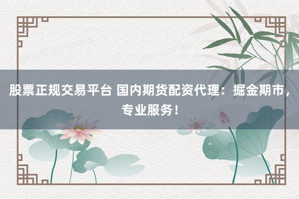 股票正规交易平台 国内期货配资代理：掘金期市，专业服务！