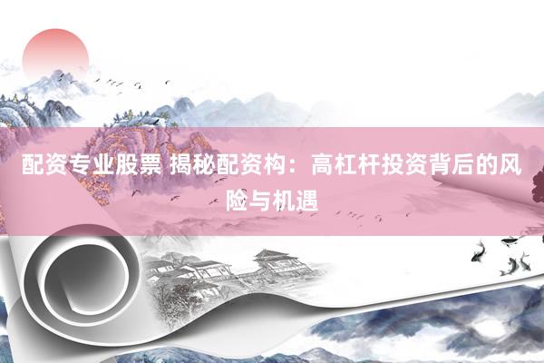 配资专业股票 揭秘配资构：高杠杆投资背后的风险与机遇